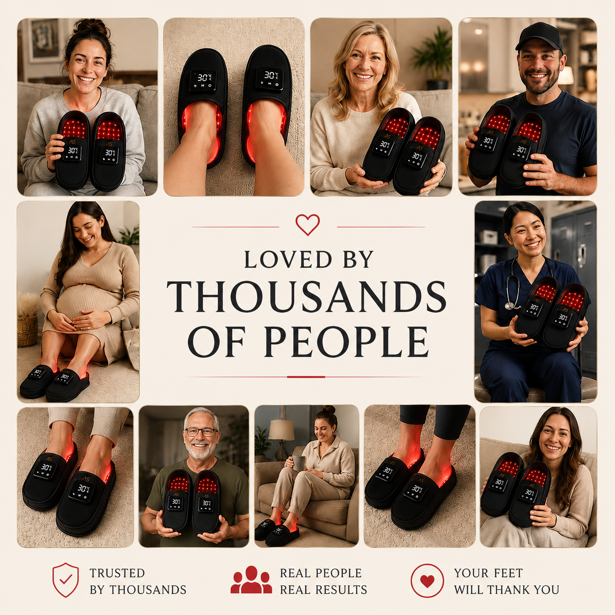 Pantuflas Aure Step™ de Luz Roja