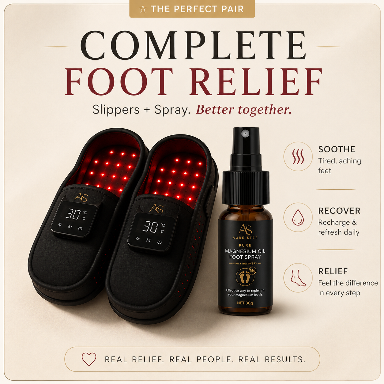 Pantuflas Aure Step™ de Luz Roja